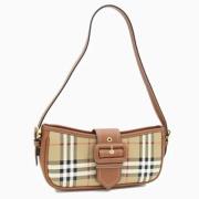 Burberry Vintage Pre-owned Canvas axelremsvskor Beige, Dam