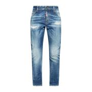 Dsquared2 Blå Målningsstänk Skinny Jeans Blue, Herr