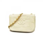 Chanel Vintage Pre-owned Laeder axelremsvskor White, Dam