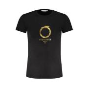 Trussardi Svart Bomull T-shirt med Tryck Logo Black, Dam