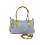 Prada Vintage Pre-owned Nylon handvskor Blue, Dam