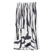 Lanvin Zebra Print Cascade Kjol White, Dam