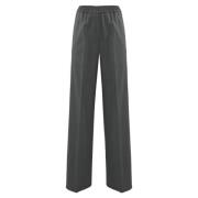 Max Mara Weekend Grå Ull Straight Leg Byxor Gray, Dam