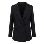 Hebe Studio Kristall Bianca Ull Blazer Black, Dam