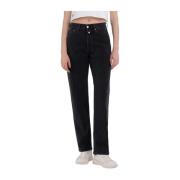 Replay Svarta Straight Fit Denim Jeans Black, Dam