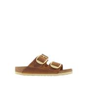 Birkenstock Lädermule med Stor Spänne Brown, Herr