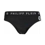 Philipp Plein Herrbadkläder med logodetalj Black, Herr