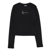 Karl Kani Signature Long Sleeve Crewneck T-shirt Black, Dam