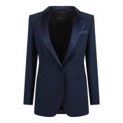 Hebe Studio Klassisk Enkelknäppt Blazer Blue, Dam