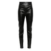 Rick Owens Avslappnad Svart Bomull Elastan Leggings Black, Dam