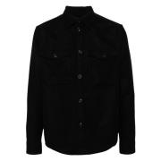 J.Lindeberg Casual Svart Ull Overshirt Black, Herr