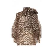 Zimmermann Silk Leopard Print Blus Multicolor, Dam