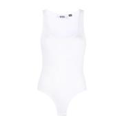 Gcds Vit Casual Body Jersey Bodysuit White, Dam