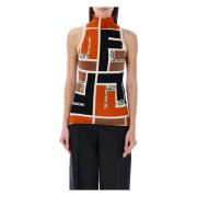 Fendi Multi Ss24 Halter Neck Topwear Multicolor, Dam