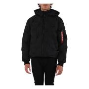 Alpha Industries Logo Pufferjacka med Avtagbar Huva Black, Herr