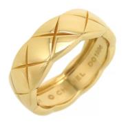 Chanel Vintage Pre-owned Metall ringar Yellow, Dam