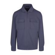 Hugo Boss Blå Bomullsblandning Herr Overshirt Blue, Herr