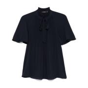 Ralph Lauren Adar kortärmad blus Blue, Dam