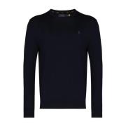 Polo Ralph Lauren Blå Broderad Crewneck Tröja Blue, Herr