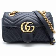 Gucci Vintage Pre-owned Laeder crossbodyvskor Black, Dam