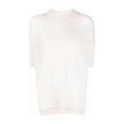 Jil Sander Elegant Beige Cashmere Short Sleeve Sweater Beige, Dam