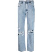 Ksubi Autentisk Trashed Wide Leg Jeans Blå Blue, Dam