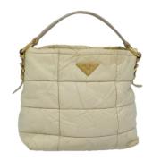 Prada Vintage Pre-owned Nylon handvskor Beige, Dam