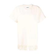 Jil Sander Elegant Beige Short Sleeve T-Shirt Beige, Dam