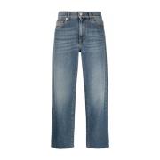 Love Moschino Blå Denim Straight Jeans Blue, Dam