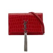 Yves Saint Laurent Vintage Pre-owned Laeder axelremsvskor Red, Dam