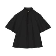 Proenza Schouler Svart Bomull Pintuck Blus Black, Dam