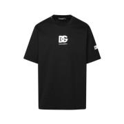 Dolce & Gabbana Kortärmad T-shirt med Patch Logo Black, Herr