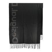 Desigual Svart Poncho med Kontrastdetaljer Black, Dam