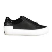 Calvin Klein Sportiga svarta dam sneakers med tryck Black, Dam