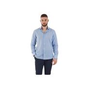 Tommy Hilfiger Herr Randig Skjorta Långärmad Slim Fit Blue, Herr