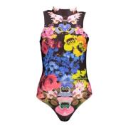 Desigual Hög hals tanktopp med öppen rygg Multicolor, Dam