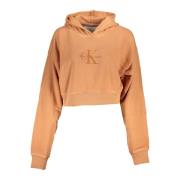 Calvin Klein Orange hoodie med långa ärmar och broderad logotyp Orange...