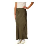 Samsøe Samsøe Satin Maxi Kjol med Slim Fit Green, Dam