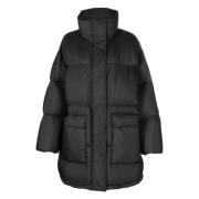 Stand Studio Svart Puffer & Down Coat Black, Dam