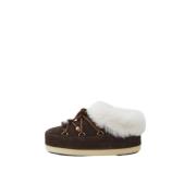 Moon Boot Mocka Mule med Faux-Fur Foder Brown, Dam