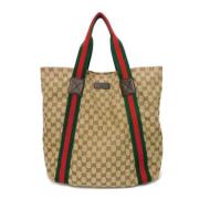 Gucci Vintage Pre-owned Canvas gucci-vskor Beige, Dam