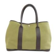 Hermès Vintage Pre-owned Canvas handvskor Green, Dam