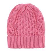 American Dreams Rosa Bomullsbeanie Tillverkad i Italien Pink, Dam