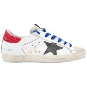 Golden Goose Vit Korall Röd Glitter Sneakers White, Dam