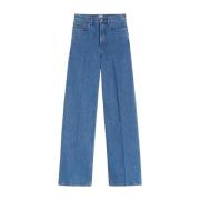 TotêMe Retro Wide Leg Denim Byxor Blue, Dam