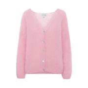 American Dreams Batikinspirerad Mohair Cardigan Soft Berry Pink, Dam