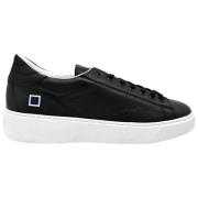 D.a.t.e. Svarta Kalv Sneakers - Levante Modell Black, Herr