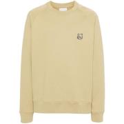 Maison Kitsuné Stilren Sweatshirt för Män Yellow, Herr