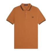 Fred Perry Klassisk Pikétröja med Dubbel Rand Orange, Herr