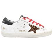 Golden Goose Vit Leopardstjärna Röda Snören Sneakers White, Dam